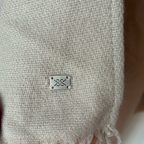 Soia & Kyo Tan and Cream Striped Shawl - Picture 5 of 7